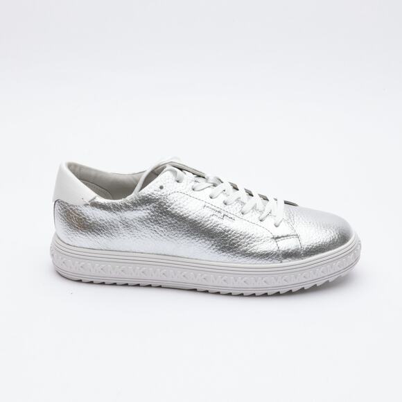 Michael Kors Women Grove Lace-Up Sneakers Silver Size 9.5 - Picture 1 of 6